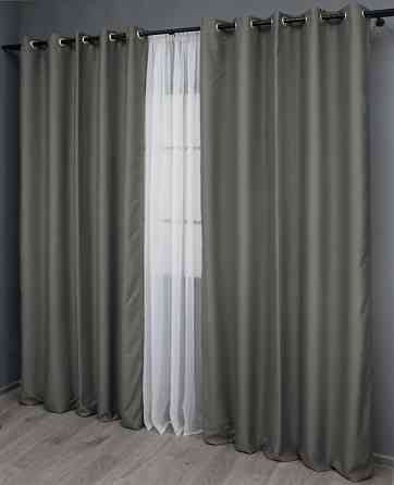 Комплект штор на люверсах VR-Textil Midnight № 1228ш 150х270 см 2 шт Сірий (37-0137) Київ