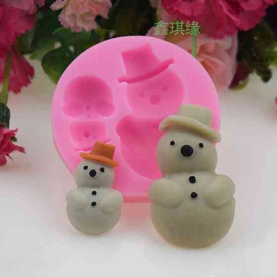 Молд силиконовый Снеговик 55 мм розовый Киев
