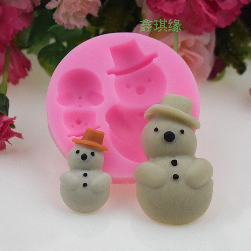 Молд силиконовый Снеговик 55 мм розовый Киев - изображение 1