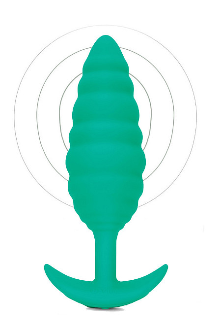Анальная пробка с вибрацией, рельефная B-VIBE-TEXTURE PLUG TWIST, зеленая Sex Aura Киев - изображение 1