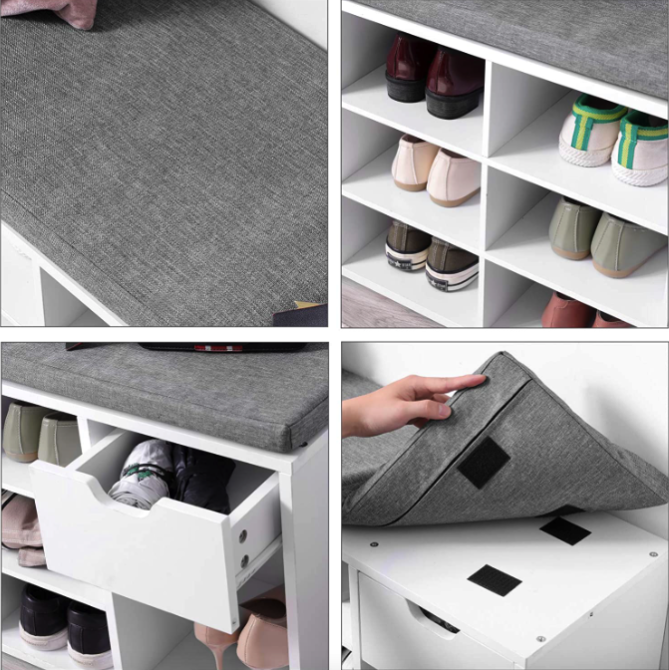 Тумба для взуття Leobert Kompred з місцем для сидіння білий Київ - фото 7