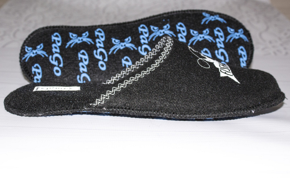 Тапочки мужские черные закрытый носок, тапки для ламината, тихоходы Войлок PaGo 