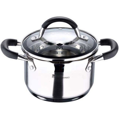 Кастрюля MasterPro Foodies collection висока з кришкою 1,8 л (BGMP-1504-BK) Винница - изображение 1