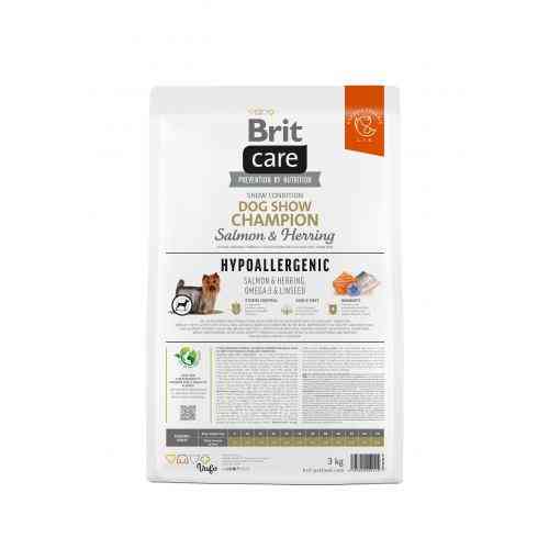 Корм сухой Brit Care Dog Hypoallergenic Dog Show Champion для выставочных собак с лососем и селедкой 3 кг Киев