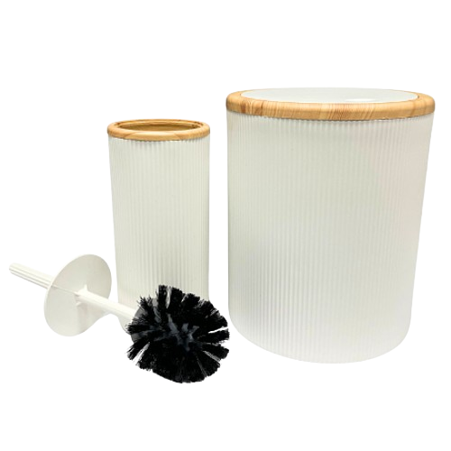 Набір для ванної кімнати 5в1 (мильниця/стакан для зуб.щіток/диспенсер/відро для сміття/йоржик для унітазу) Житомир - фото 4