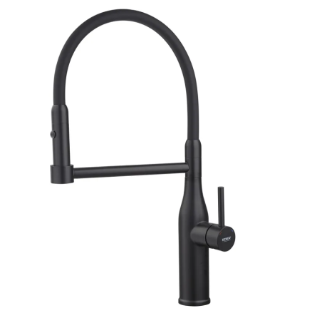 Кухонный смеситель Koer KI-70005-05 с черным силиконовым изливом из нержавеющей стали (KR5005) Харьков