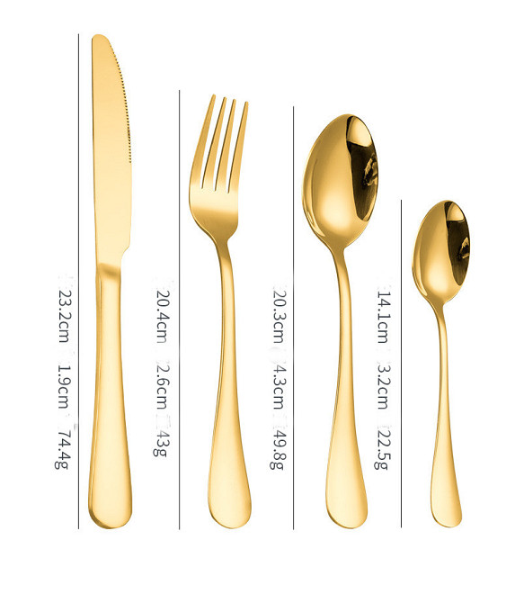 Набір столових приладів 24 шт х 6 персон Подарунковий Нержавіюча сталь Золоті Кейс Кременчук - фото 2