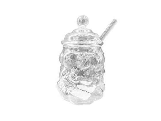 Банка для меду з ложкою Honeycomb 9*9*13см 380мл R32717 ТМ STENSON Київ