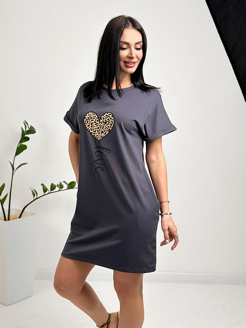 Женское платье с рисунком Passion 50-52, Графит Киев - изображение 3