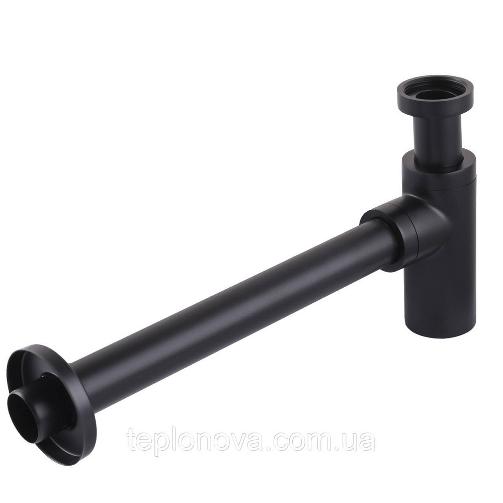 Сифон для раковин цилиндрический Globus Lux GSB-32-125-BB, латунь, 1 1/4″, черный матовый Черновцы - изображение 6