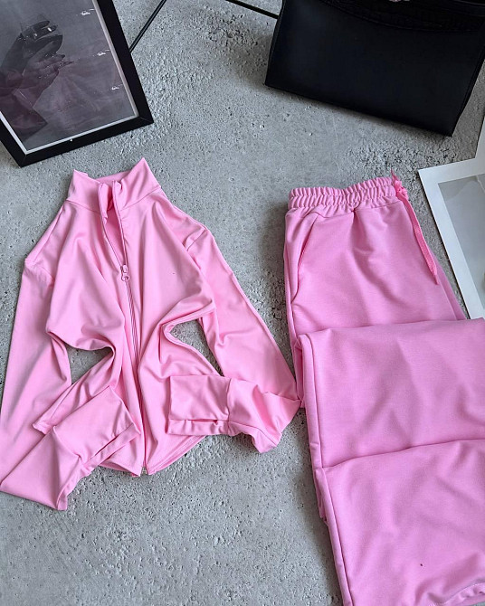 Жіночий стильний повсякденний костюм-двійка двонитка Барбі Одеса - фото 2