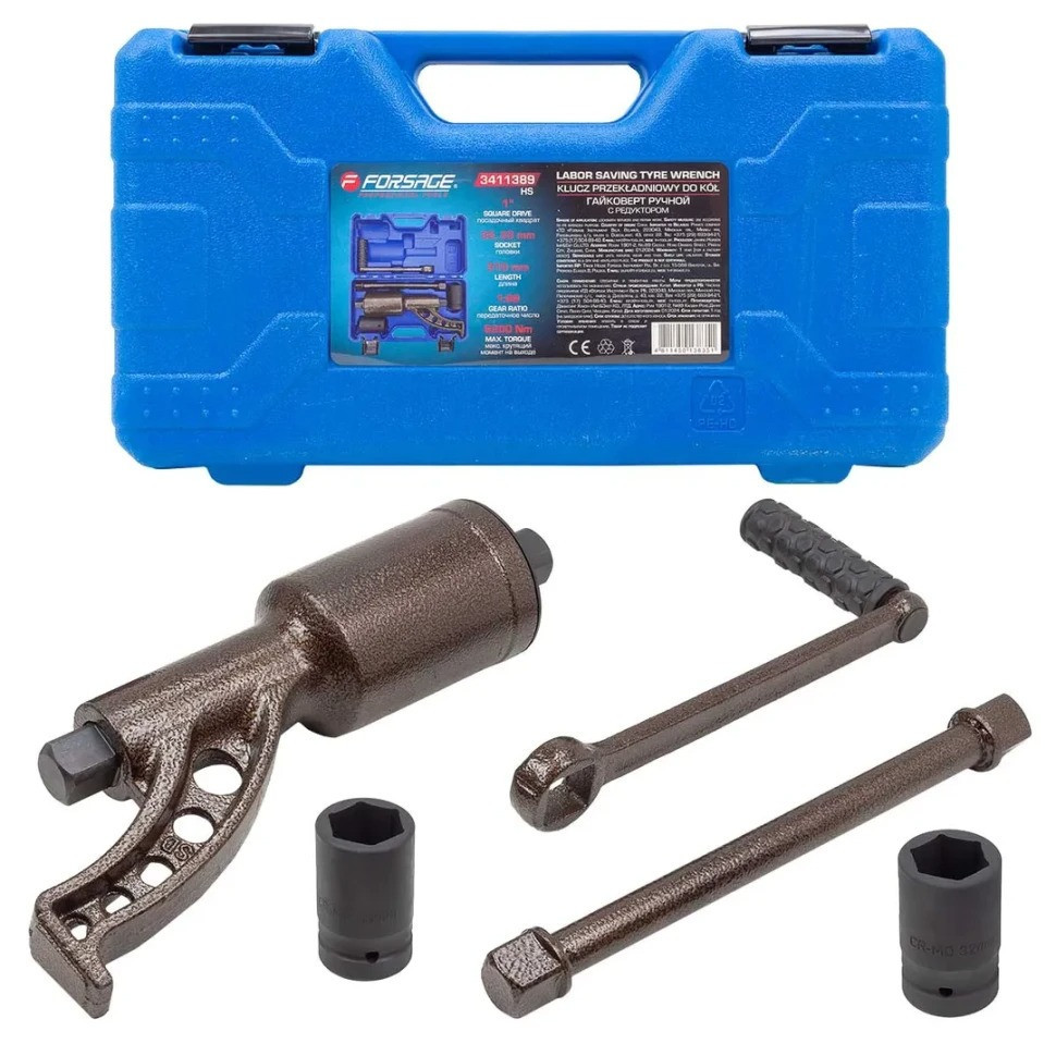Гайковерт ручной с редуктором 1'' 6200Нм, 1:68 Forsage F-3411389 HS Одесса - изображение 2