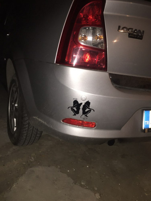 Наклейки на авто Чортенок та Ангелочок Чорна Тюнін Київ - фото 5