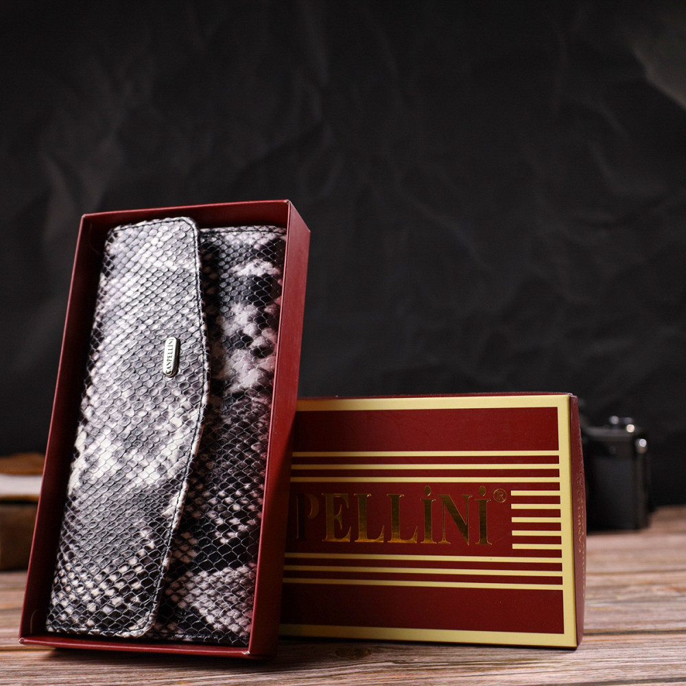 Женское фактурное портмоне из натуральной кожи с тиснением под змею CANPELLINI 21692 Разноцветное Киев - изображение 10