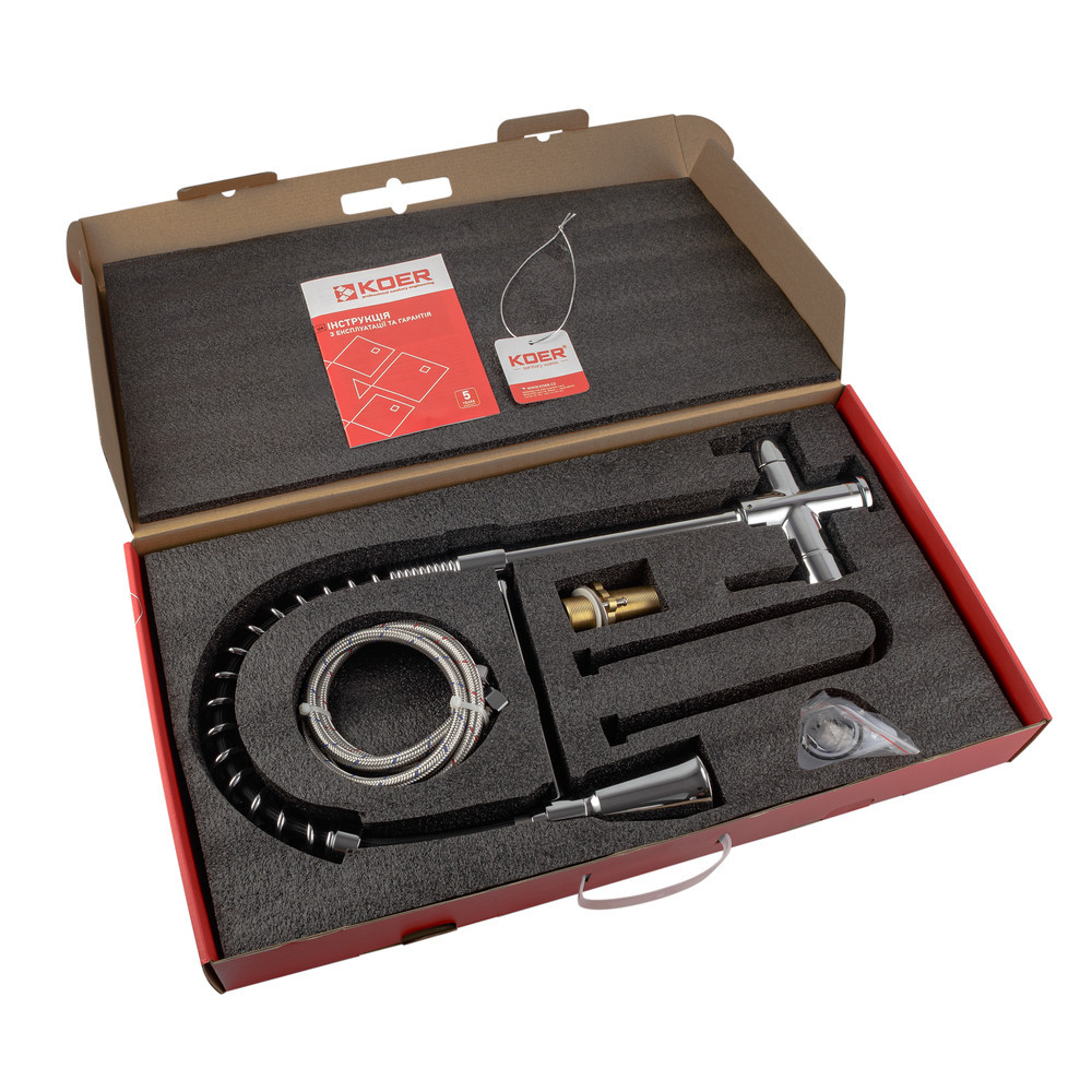 Кухонний змішувач Koer KB-72025-01 з виходом для питної води та пружинним виливом (KR5014) Харків - фото 7