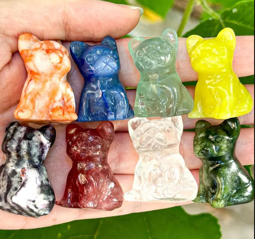 Статуетка собаки з натурального каменю чистого кварцу 30*20 мм. Фігурка бульдога із чистого кварцу Київ - фото 3