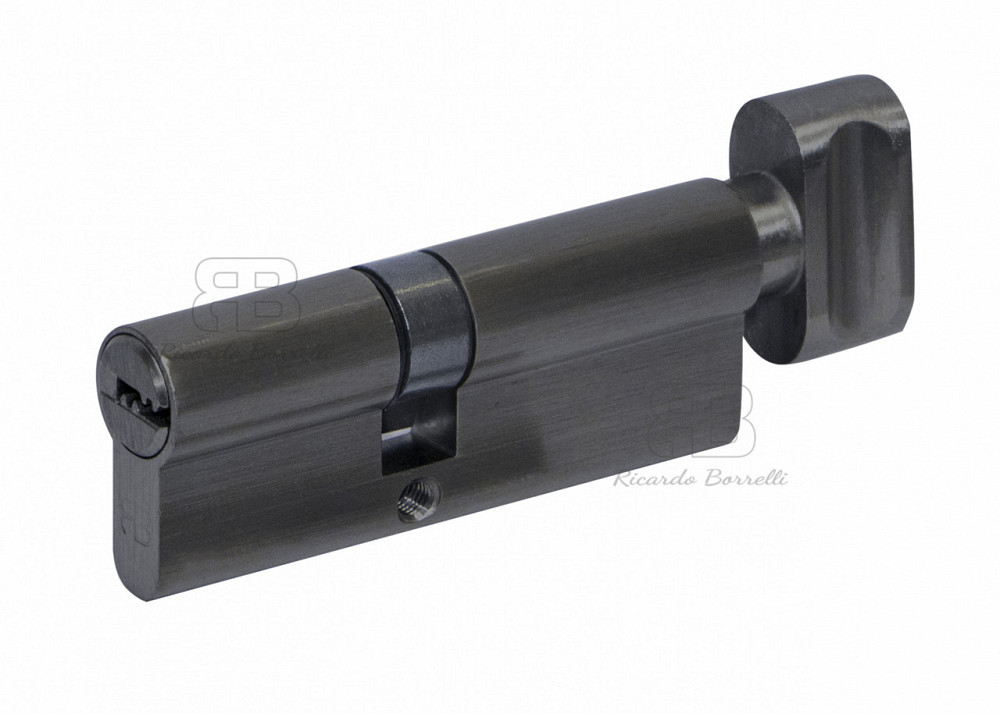 Євроциліндр для міжкімнатних дверей Ricardo Borelli ключ/поворотник перфорований 60мм 30/30Т ZN MB матовий чорний Київ - фото 1