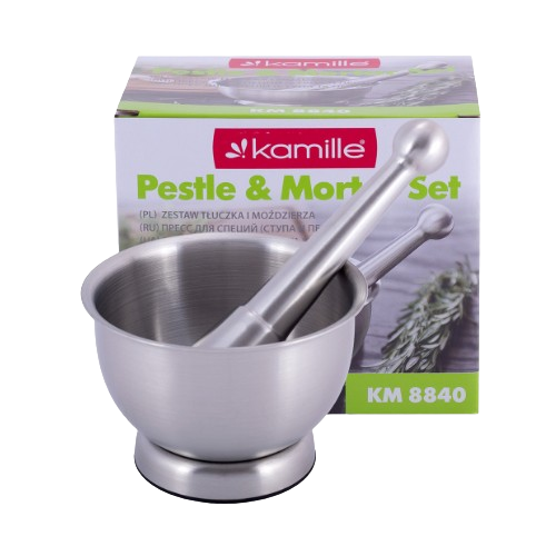 Ступка для спецій з маточкою нержавіюча сталь KAMILLE 8840 Житомир - изображение 6