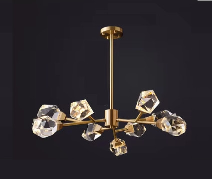 Світлодіодна кришталева люстра Смарагд 8612 (Золота) на 9 плафонів Вінниця - фото 2