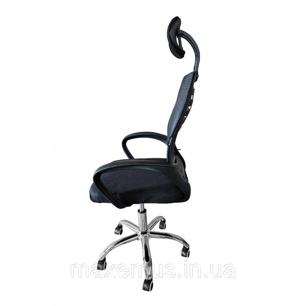 Офисное кресло Bonro B6200 с подголовником черное операторское компьютерное кресло для персонала Мостиська - фото 19