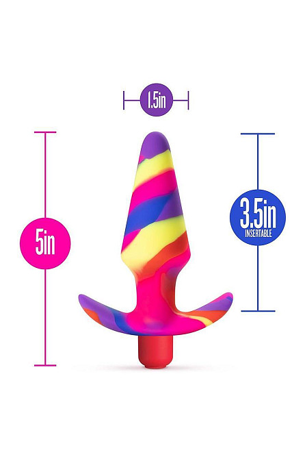 Анальна пробка різнокольорова з вібрацією AVANT FREE SPIRIT SCARLET Sex Aura Київ - фото 7