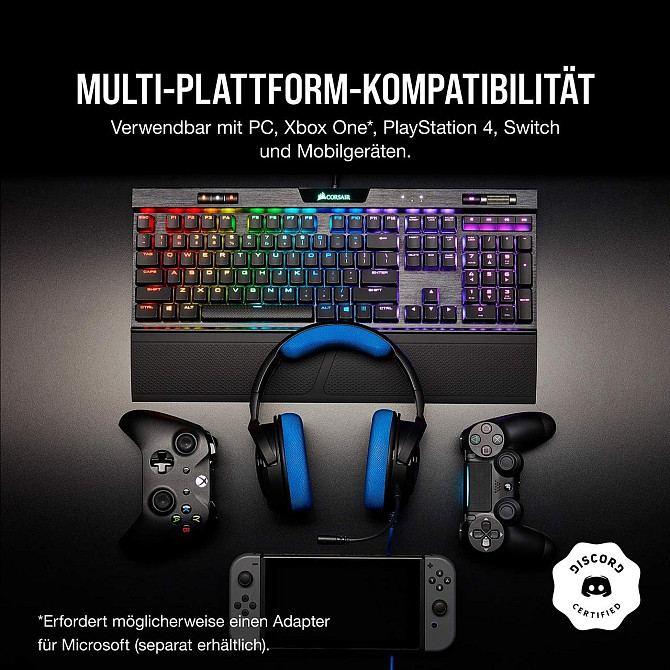 Игровая гарнитура Corsair HS35 Stereo совместимая с ПК Xbox PS4 Switch накладные наушники CA-9011196 Киев - изображение 10