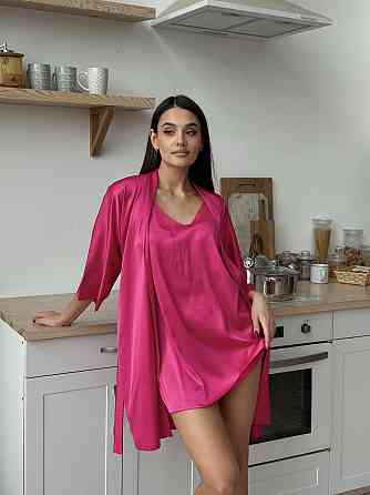 Шелковая ночная рубашка Малиновый XS/S Харьков