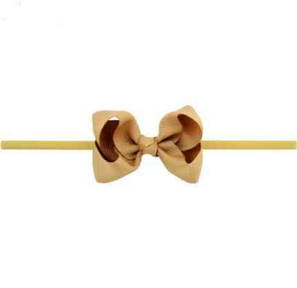 Дитяча повязочка на голову кавова - розмір універсальний (на резинці), бантик 8см Київ