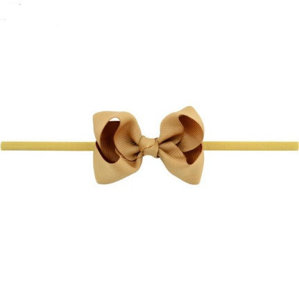 Дитяча повязочка на голову кавова - розмір універсальний (на резинці), бантик 8см Київ - фото 1