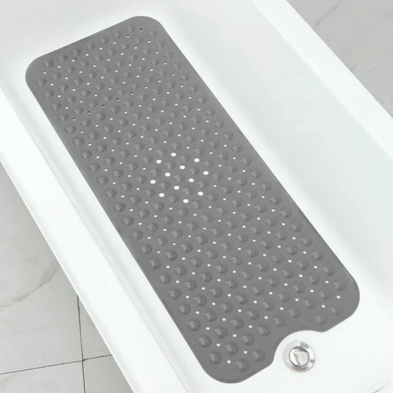 Коврик для ванной комнаты и душа атискользящий,для тела массажный силиконовый с присосками,серый, 40х100 см Каменец-Подольский