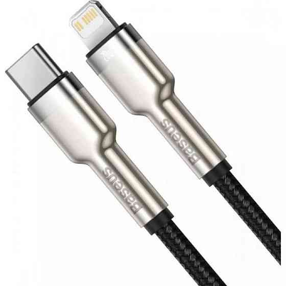 Кабель Type-C - Lightning Baseus Cafule Series Metal PD 20W 0.25m колір чорний CATLJK-01 Одеса