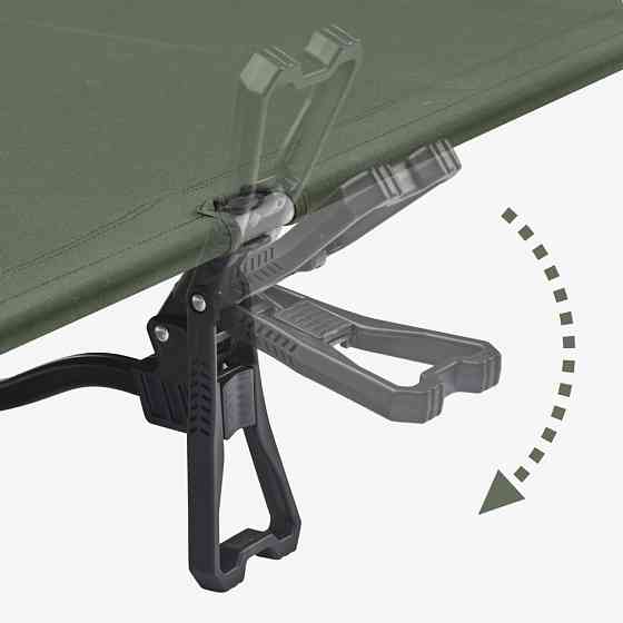 Ліжко туристичне складане Naturehike XJC08 CNK2550WS020 (поліестер + алюміній) Чорний Вінниця