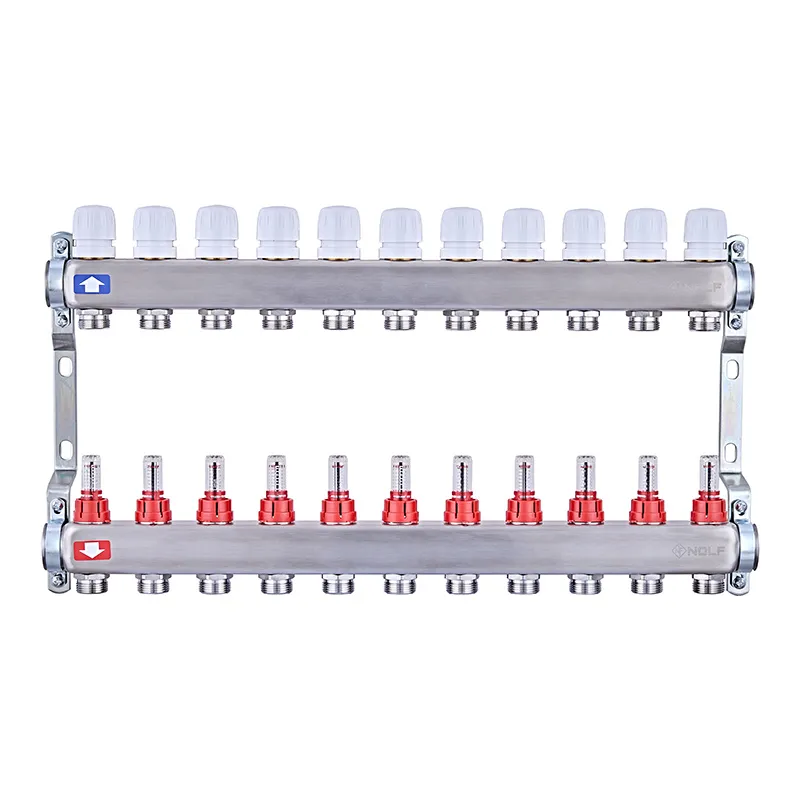 Колекторний блок з витратомірами Nolf NF.2100-11S 1"x11 (корпус нержавіюча сталь) (NF3025) Київ - фото 1