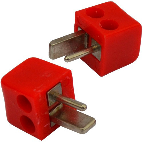 Штекер колонковий 2 контактний п/гвинт, квадратний, жовтий Полтава - фото 1