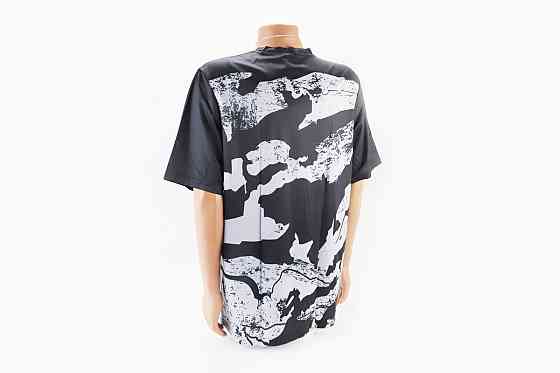 Футболка (Джерсі) чоловіча L-(Polyester 100%), короткі рукави, вільний крій, чорно-сіра, НЕ оригінал, тип 2 Киев