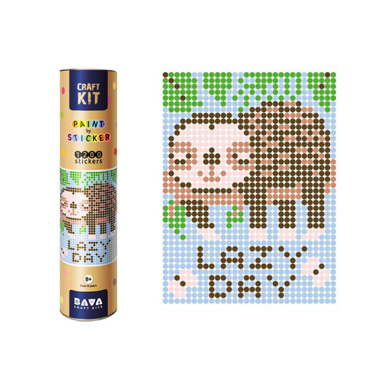 Картина по номерам стикерами в тубусе 