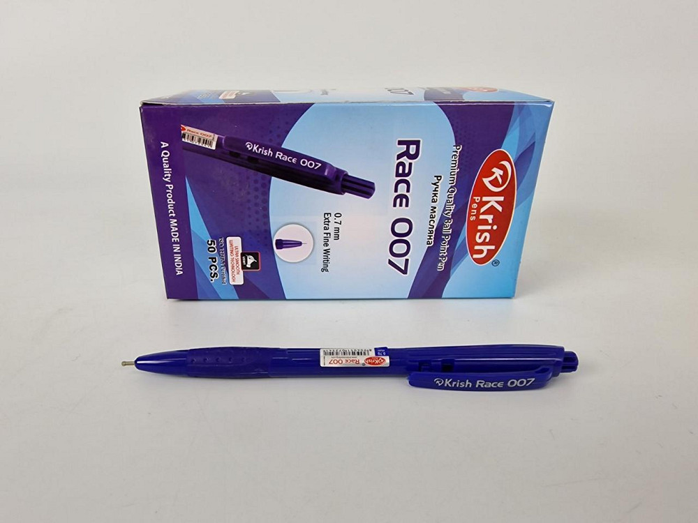 Ручка кулькова автоматична "KrishA+ RACE 007" 0.7mm СИНЯ (50 шт.) Харків - фото 1