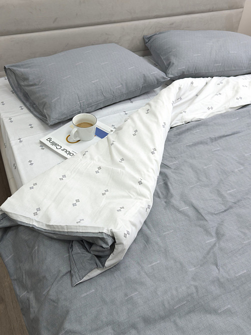 Ecotton Простирадло без резинки Ecotton Євро 220х240 см із сатину білого кольору Коломия - фото 1