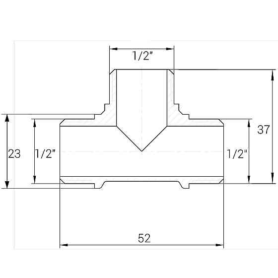 Трійник 1/2″ННН нікельований NT332S OPTIMUM (000030809) Киев