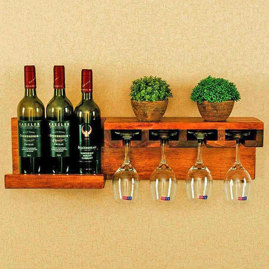 Настенная винная полка 