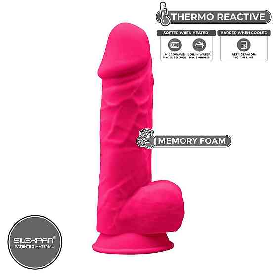 Фалоімітатор SilexD Norman Pink (MODEL 4 size 8.5in), двошаровий, силікон + Silexpan, діаметр 5 см Sex Aura Київ