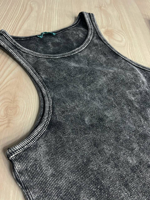 Платье женское MMC 240030 длинное майкой вареное тай-дай в рубчик, черный, one size Киев - изображение 6