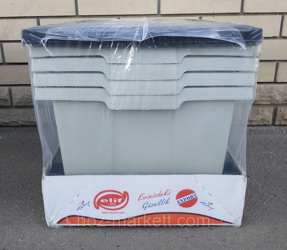 Комод пластиковый на 4 ящика с цельными ящиками черно-серый Турция. Харьков - изображение 2