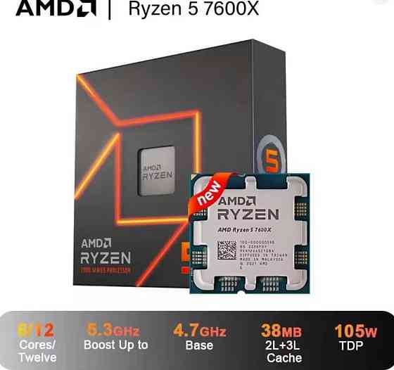 AMD Ryzen 5 7600X 4.7 GHz 6-Core 12-Thread CPU. Киев