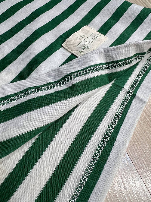 Футболка жіноча Pepper&mint CB24-53 в смужку з нашивкою зелена, зелений, S Київ - фото 15