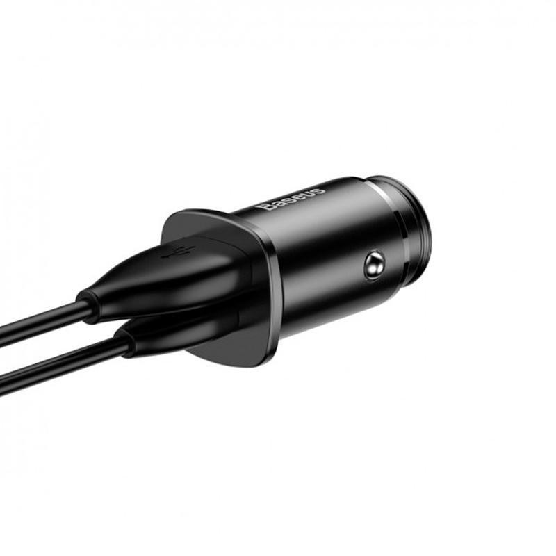 Автомобільний зярядний пристрій Baseus Square Metal 1USB + Type-C QC (5A) (PPS-30W-MAX) (CCALL-AS01) Black Ровно - изображение 3