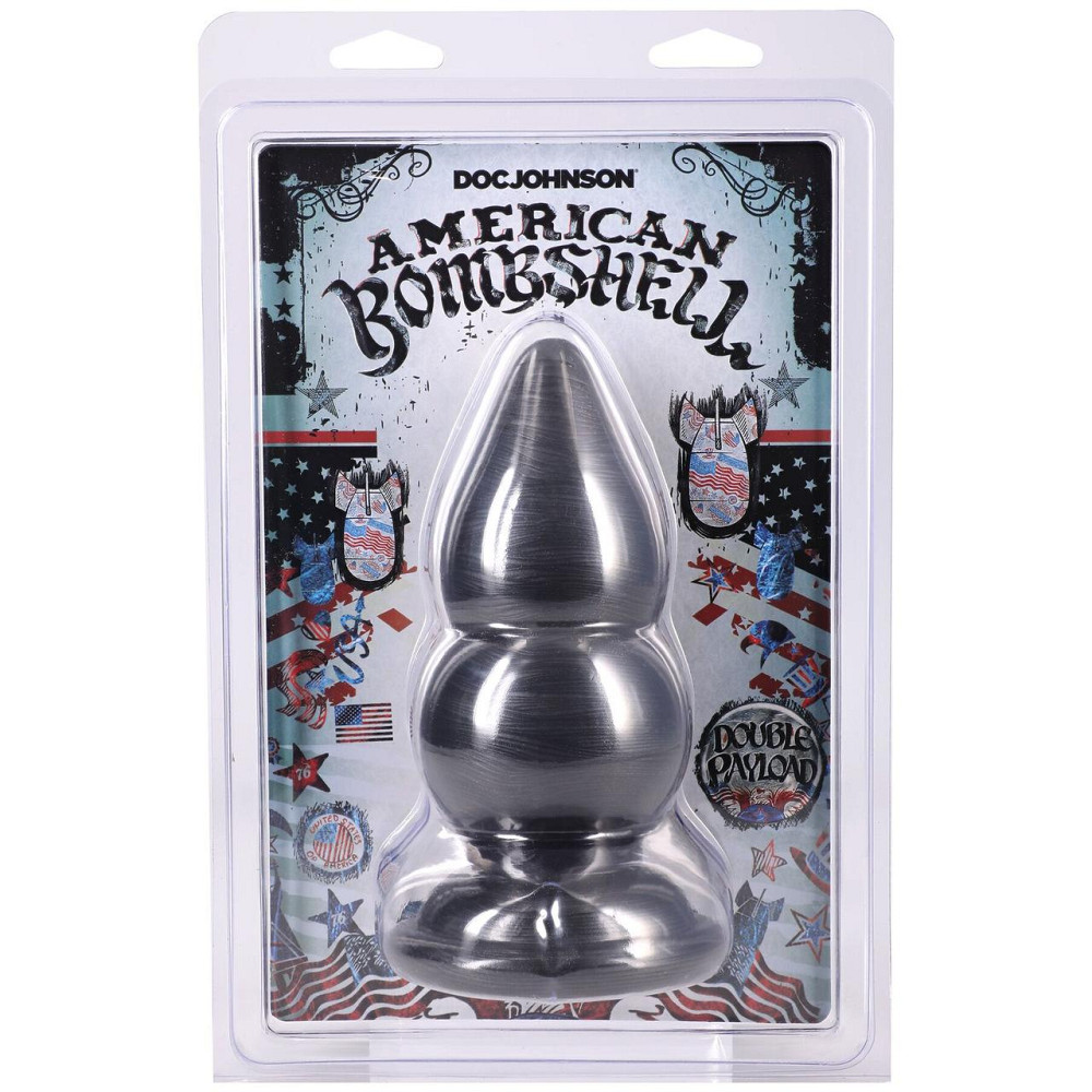 Анальна пробка для фістінгу Doc Johnson American Bombshell Double Payload Gun Metal Sex Aura Київ - фото 3