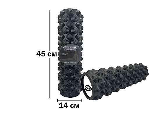 EasyFit Масажний ролик EasyFit Grid Roller Extreme 45 см Чорний Київ