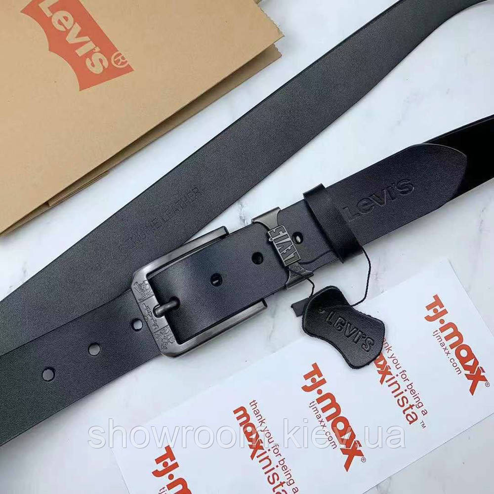 Мужской брендовый ремень в подарочной упаковке (515) черный Киев - изображение 4
