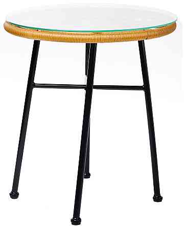 Садовий стіл Mayan Скло Ротанг Латте Київ